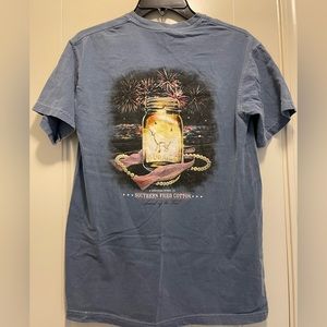 Southern Fried Cotton, Small, Blue Patriotic 4th of July T-Shirt